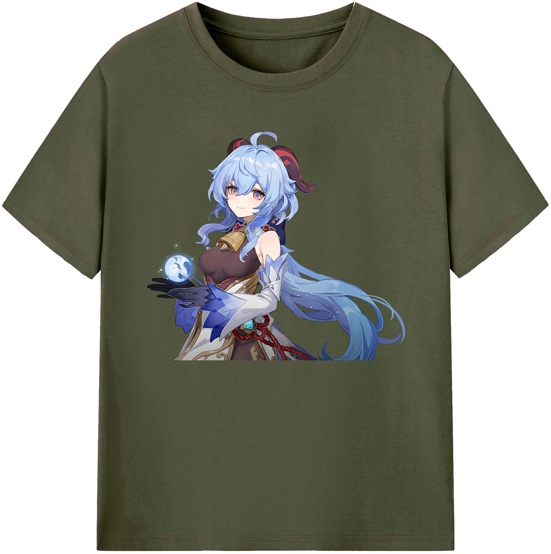 げんし神 甘雨 かんう genshin Ganyu 綿100％ メンズ半袖Tシャツ｜肌触りやわらか＆通気性